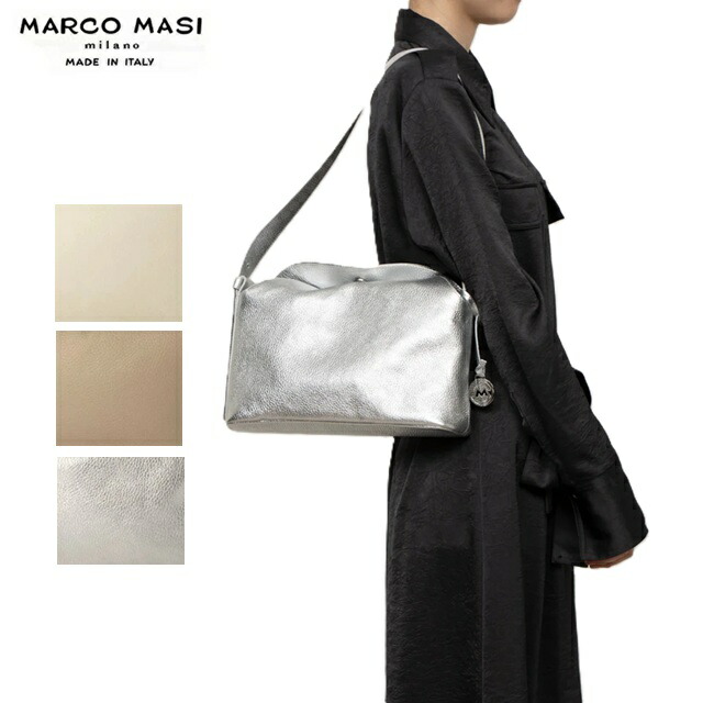 Marco Masi マルコマージ フラップバッグ 3690 ショルダーバッグ レディース イタリア製 本革 レザー シンプル 肩掛け バッグ ボディバッグ 大きめ