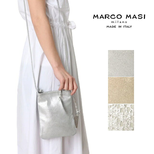 Marco Masi マルコマージ   ショルダーバッグ なめし革 ポシェット 薄め レディース イタリア製 牛皮 本革 3088TRILLI   肩かけ