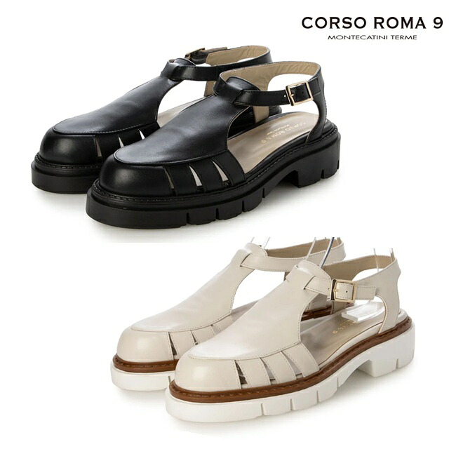 CORSO ROMA 9 コルソローマ ノーヴェ レザーサンダル 厚底 トゥグルカ 正規輸入品 レディース イタリア製 ハンドメイド 26SS 春夏 OLGA397 グルカサンダル風