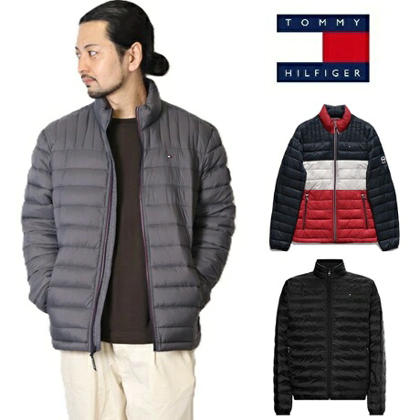 トミー ヒルフィガー TOMMY HILFIGER 上衣 ナイロン上衣 アウター 中綿 FILLED HOODED PUFFER JACKET 前掛け 上衣 ロゴタイプ 分かりやすい 色彩設計 マルチ色つや 秋冬 落ちこむ ブランド名 大層らしい大きさあり メンズ 150AN796