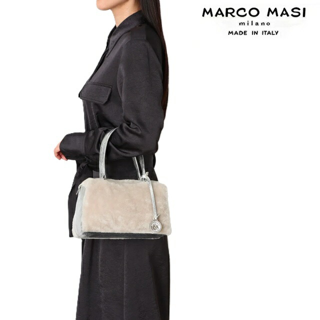 マルコマージ Marco Masi ハンドバッグ バッグ ファー レディース イタリア製 牛革 本革 レザー 3724