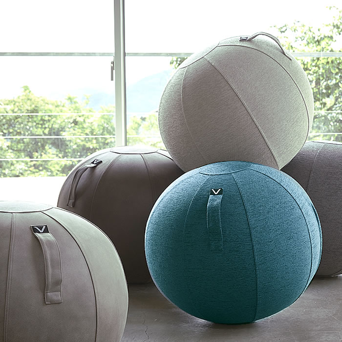 vivoraバランスボールシーティングボールルーノシェニール65cmカバー付き二重構造sittingballchairsLUNOChenille破裂防止ポンプ付体幹トレーニングヨガ筋トレ宅トレ室内運動器具姿勢骨盤矯正椅子座椅子ながらフィットネスエクササイズ