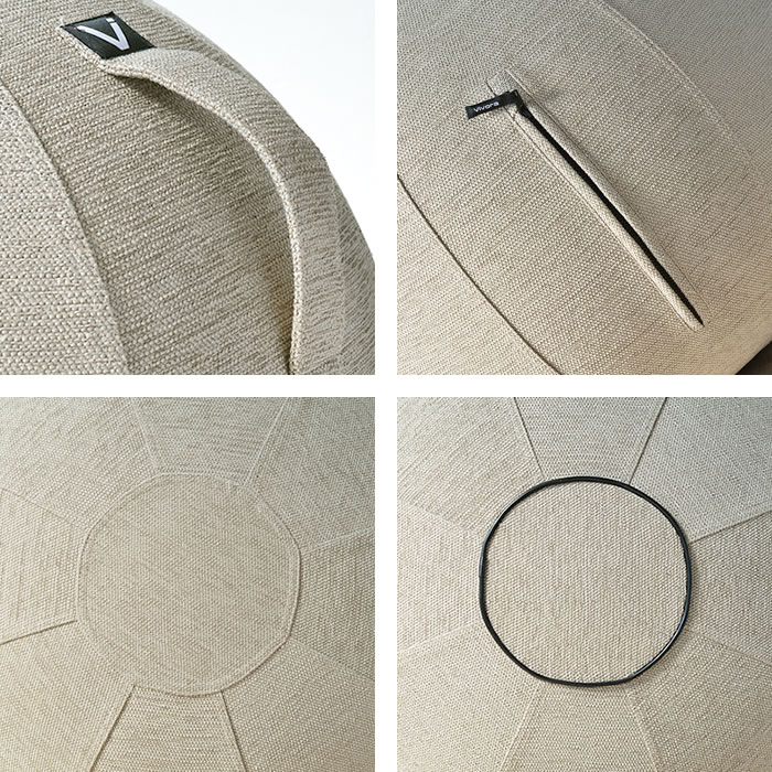 vivoraバランスボールシーティングボールルーノシェニール65cmカバー付き二重構造sittingballchairsLUNOChenille破裂防止ポンプ付体幹トレーニングヨガ筋トレ宅トレ室内運動器具姿勢骨盤矯正椅子座椅子ながらフィットネスエクササイズ