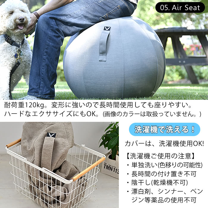 vivoraバランスボールシーティングボールルーノシェニールsittingballchairsLUNOChenille65cmカバー付き二重構造破裂防止ポンプ付ヨガ筋トレ宅トレ体幹トレーニング室内運動器具姿勢骨盤矯正椅子座椅子ながらフィットネスエクササイズ