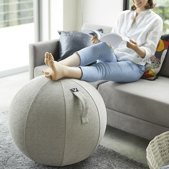 vivoraバランスボールシーティングボールルーノシェニールsittingballchairsLUNOChenille65cmカバー付き二重構造破裂防止ポンプ付ヨガ筋トレ宅トレ体幹トレーニング室内運動器具姿勢骨盤矯正椅子座椅子ながらフィットネスエクササイズ