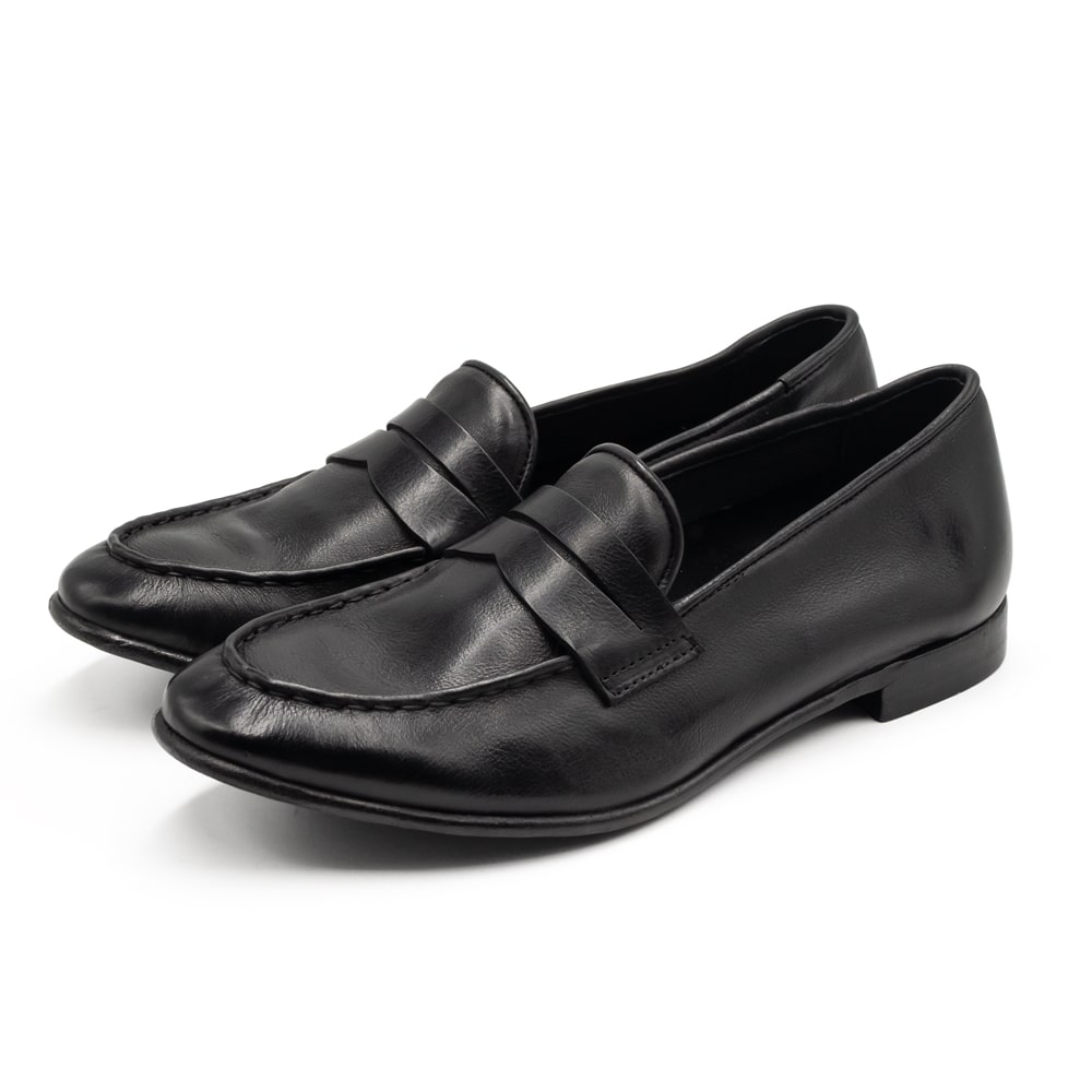 【期間限定30%off】HISTORY 541 [ヒストリー]ベーシックコインローファーシューズ5S ELLE 01 NERO ブラック インポート / 本革 / ローヒール / ナチュラル / レザー / モード / ｜CARROT
