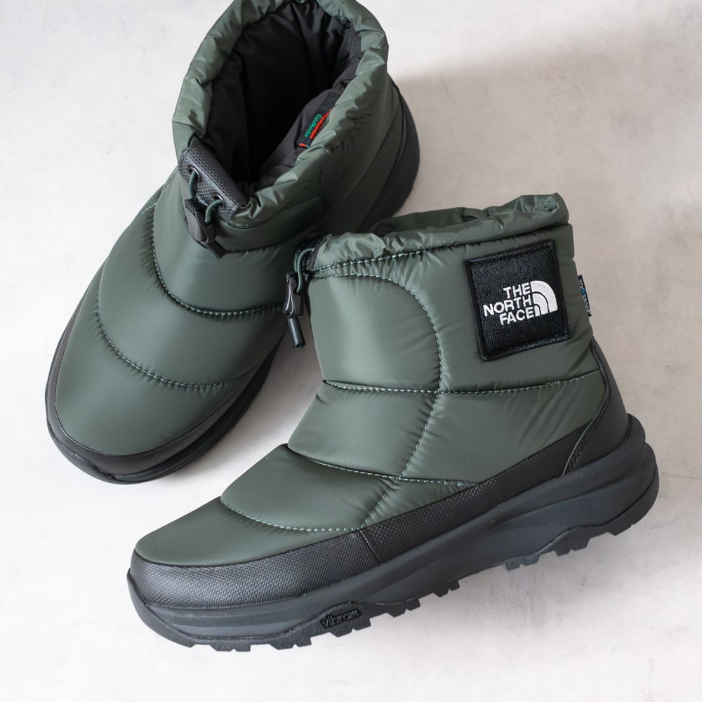 THE NORTH FACE [ザ・ノースフェイス]ヌプシ ブーティ お水校正刷り ロゴタイプ 遊撃手(ユニ一発やる) / Nuptse Bootie WP Logo Short5A NF52280 AK アルパイン/腫瘍壊死因子黒いこと グリーンスノーブーツ / 防寒 / 心地好い / ナイロン /