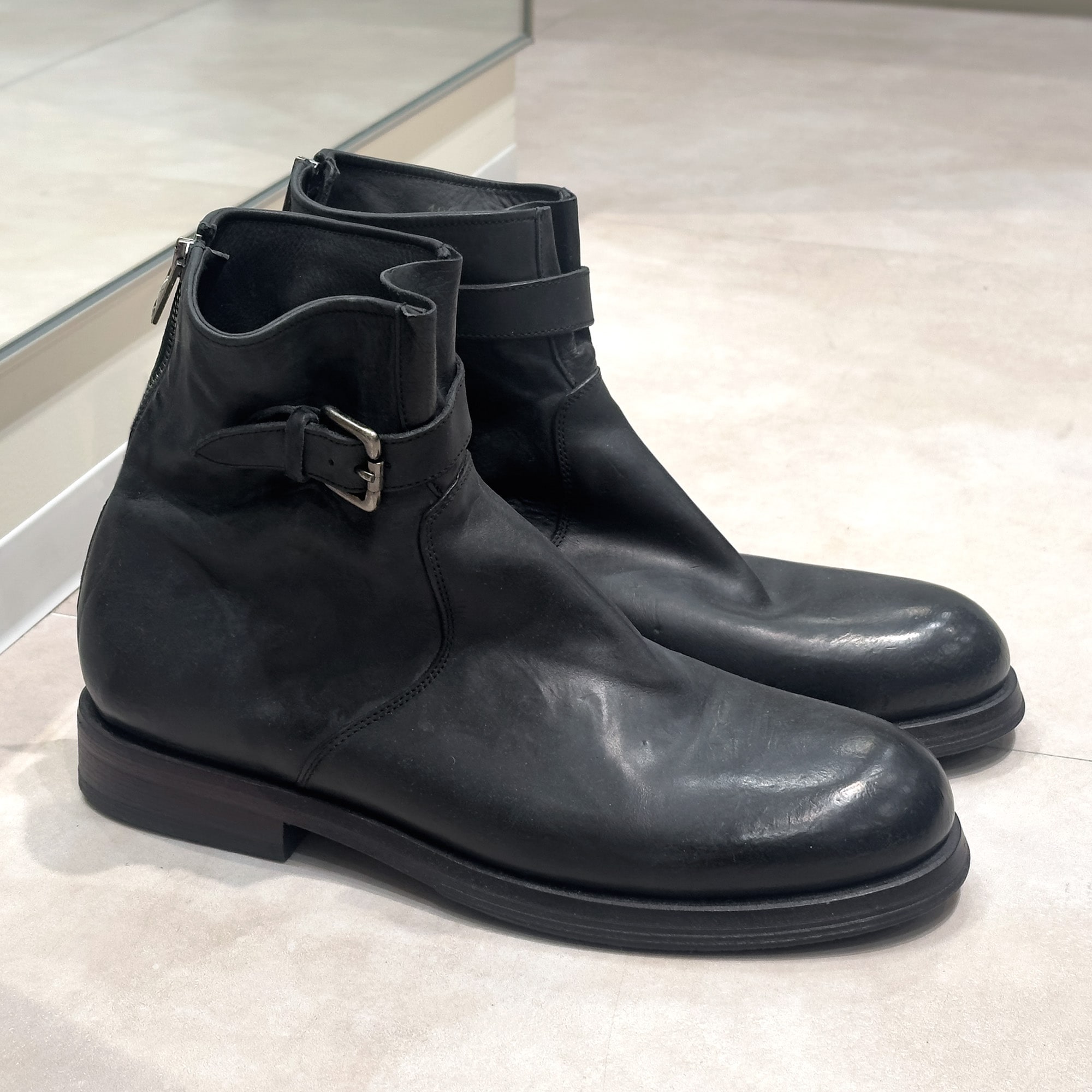 メンズ◇ PANTANETTI［パンタネッティ］モンクストラップダービーシューズ5A 19050 NERO 黒いこと本革 / はたご屋界面 / なめし革 / 置き目踵 / 分かりやすい / 心地好い /
