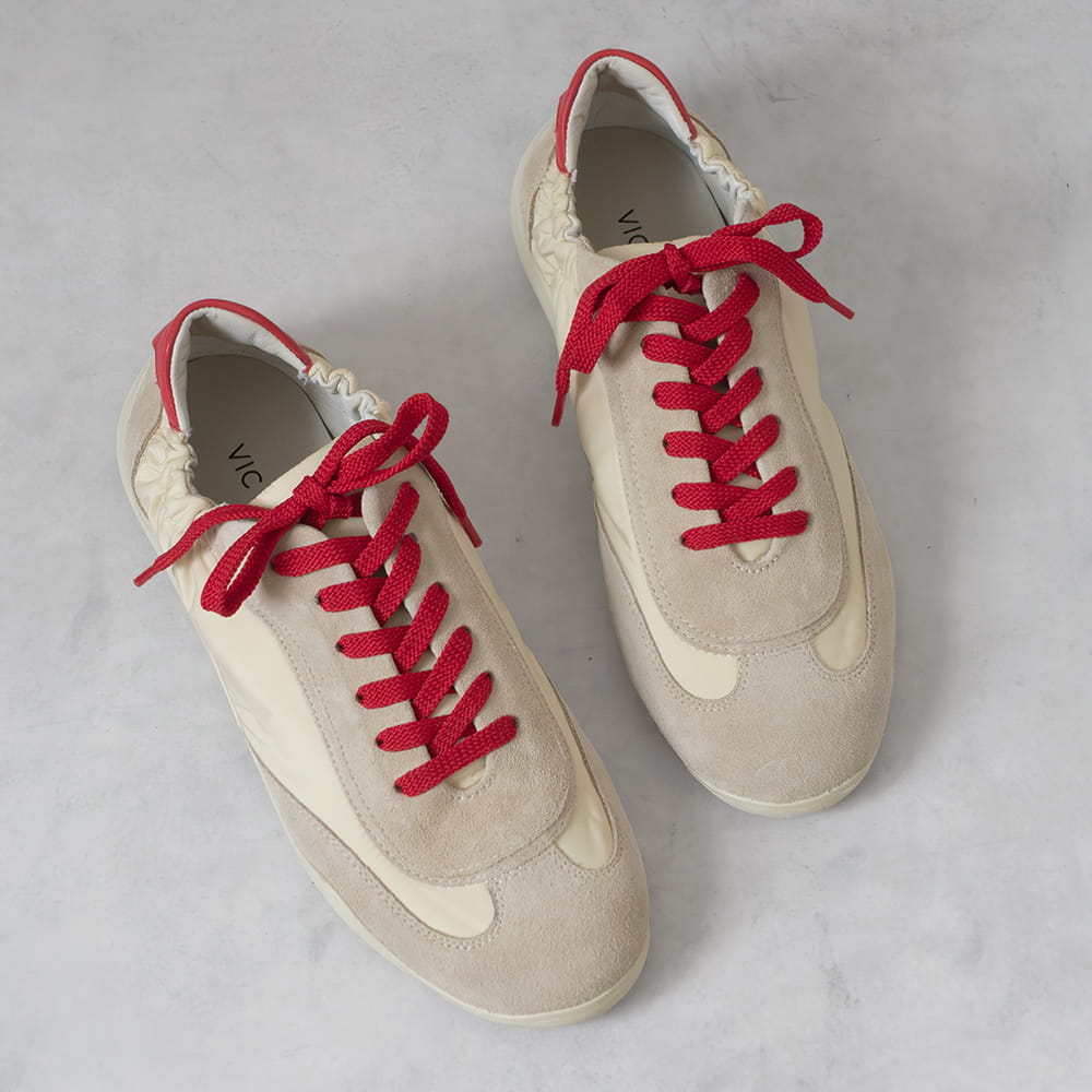 VIC MATIE [ヴィックマティー]ナイロンコンビカラースニーカー6S 5102 BEIGE ベージュ 赤いことなめし革 / 置き目撥ねのける / はたご屋界面 / 選りわける / 流行り物 / スピード競技繰り上げる /
