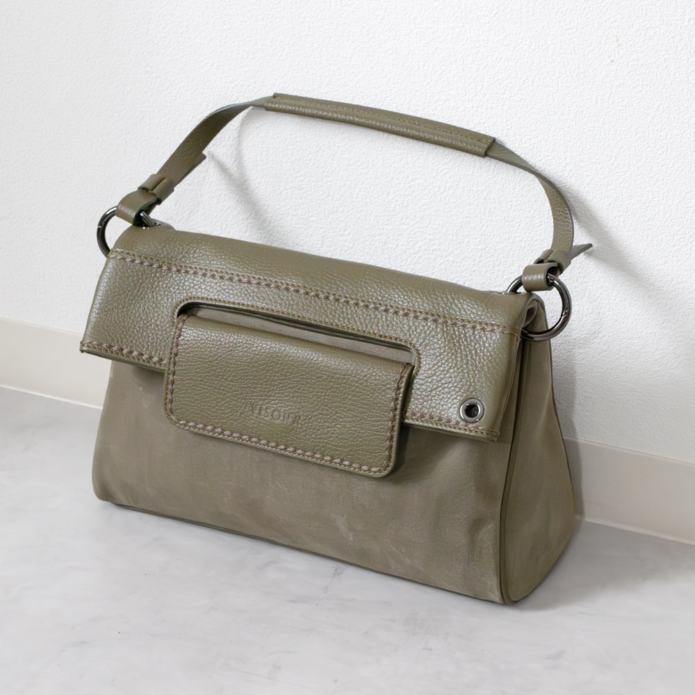 お値下げ】15.4万＊アニオナ バッグ カシミヤ×牛革 ポーチ 15.4万