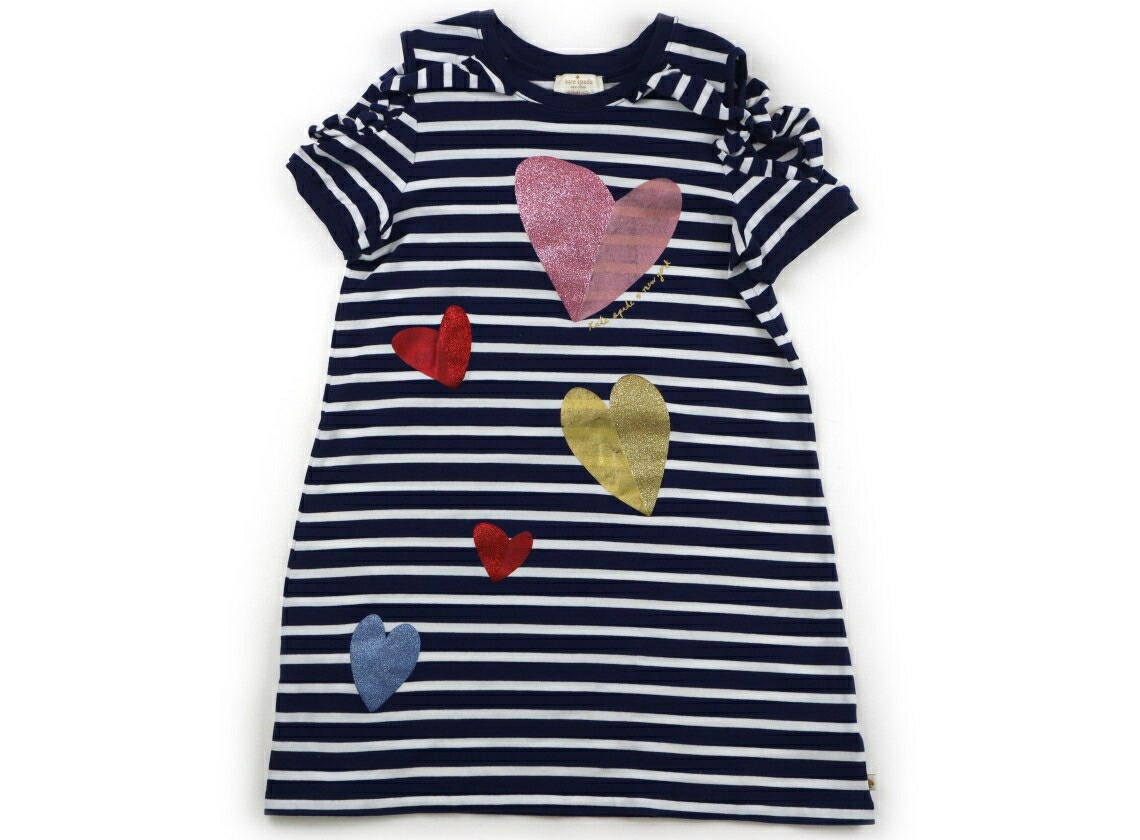 ケイトスペード Kate Spade 衣装 140 御姉さん ネイビー・ホワイトボーダー・ラメハート 赤ちゃん服 ベビー服 キッズ 逃げ道 ユーズド 【中古】キッズ・ベビー・マタニティ