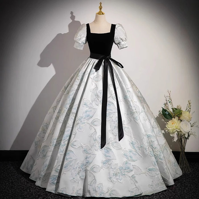 【全品最大25％OFF】 カラードレス ジャガード織物 ベロア 演奏会用ドレス 大きいサイズ 二次会 花嫁 ウエディングドレス 袖あり 披露宴 お色直し ブライダル コンクール 発表会 大人 ピアノ 舞台 ステージ 衣装 ハロウィン ロングドレス 袖付き プリンセスラインドレス