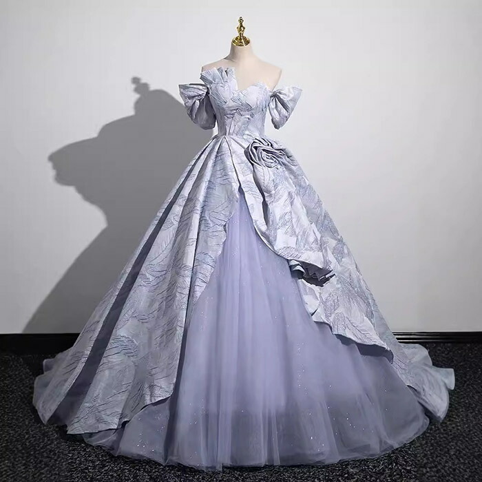 【全品最大25％OFF】 演奏会用ドレス 演奏会 ロングドレス ジャガード グラデーション ドレス コンクール 発表会 ピアノ ステージドレス 大きいサイズ カラードレス 袖あり 中学生 高校生 大人 ウエディング 結婚式 二次会 パーティードレス コンサート プリンセスライン