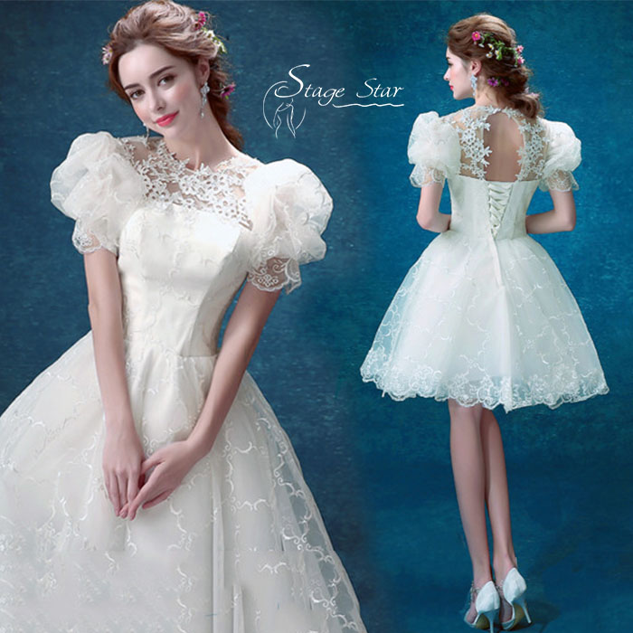 【全品最大25%OFF】 ウエディングドレス ミニドレス 結婚式 ドレス ショートドレス ブライダル 花嫁 披露宴 刺繍 プリンセスライン 二次会 パーティードレス カラードレス 大きいサイズ 小きいサイズ 演奏会 お嫁さん 発表会 花嫁ドレス 白