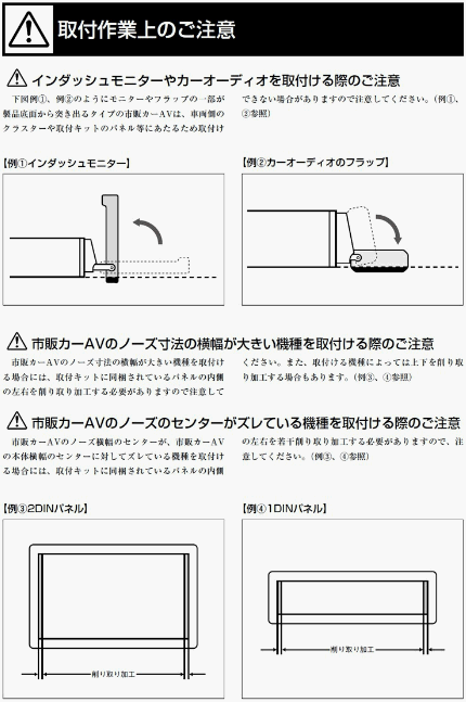 楽天市場 ノート 日産 H24 9 E12 Ne12 0mm窓口付車 オーディオレス車含む ナビ取付キット カーナビゲーション カーオーディオ取付キット Nitto 日東工業 Nkk N59d カルースオートパーツ