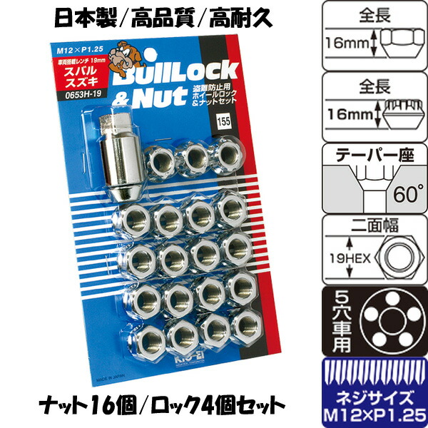 楽天市場】フォレスター専用 ホイールナット 日本製 M12×P1.25 19HEX 
