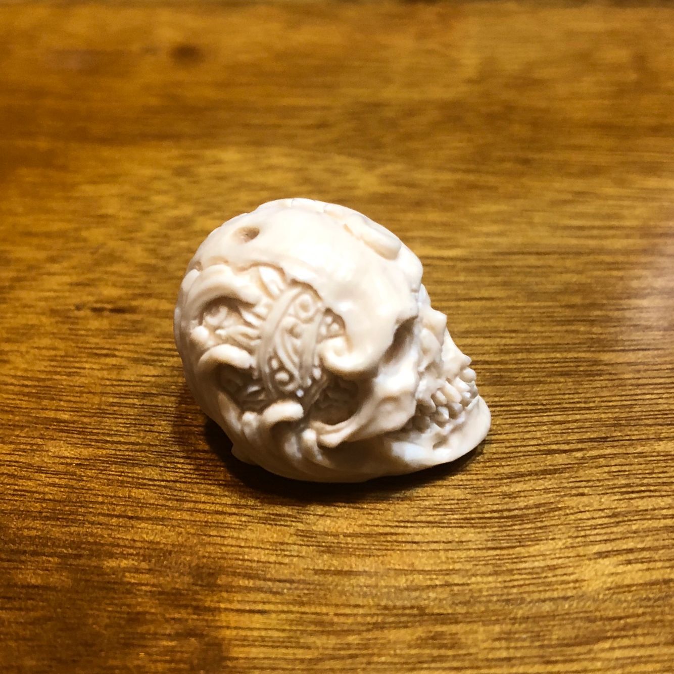 日本製 オニキス 虎の目 念珠 手彫り 数珠 マンモス象牙 髑髏 骸骨 スカル