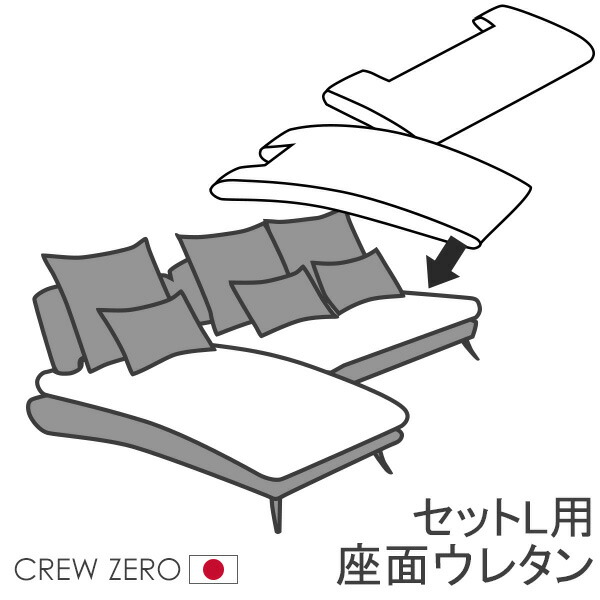 クルー・ゼロ日本製専用 交換用座面ウレタン 高密度 セットL用 250幅 通常宅配便 受注生産品｜クルーズ 公式 コンセプトストア