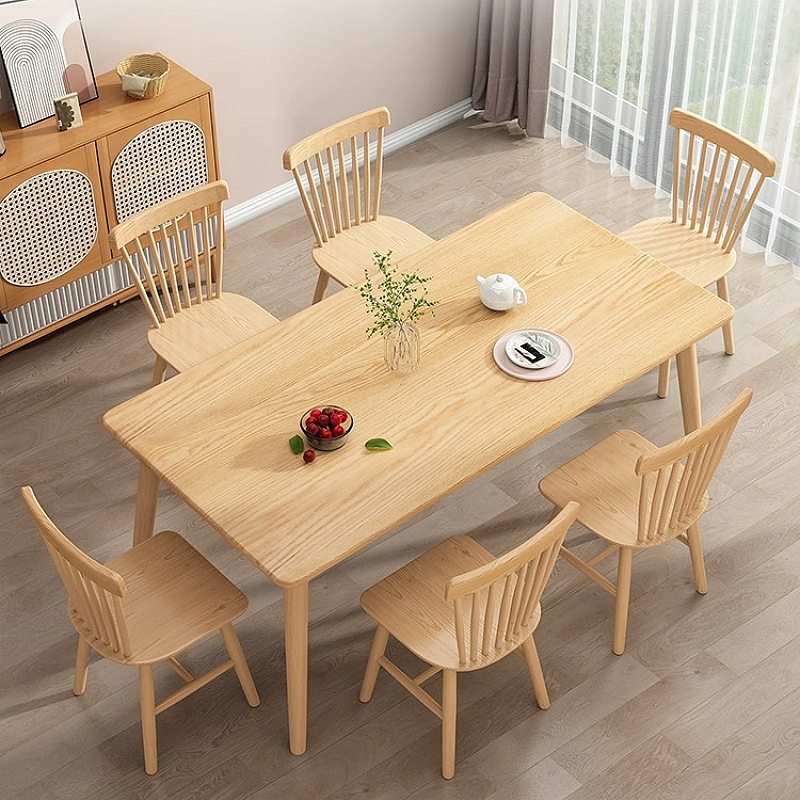 木製長方形テーブルと6脚の椅子セット　ダイニングテーブル　桐 木製長方形テーブルと6脚の椅子セット ダイニングテーブル 桐 楽天市場