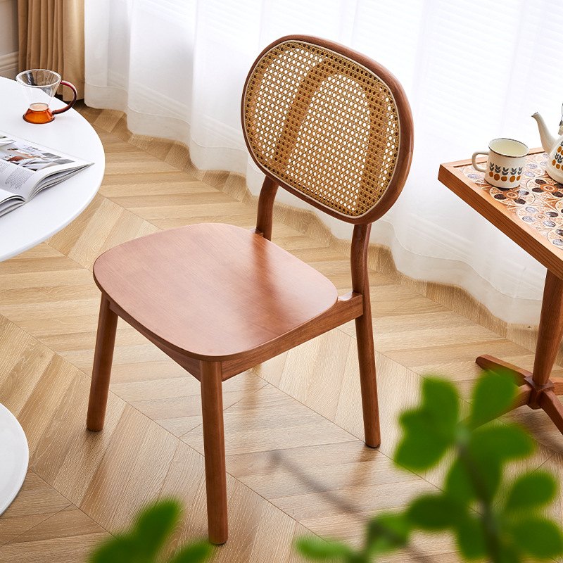 【5年保証】【完成品】ダイニングチェア ラタンチェア 椅子 チェア 籐編み イス ラタン いす デスクチェア カフェチェア 食卓チェア オフィスチェア リビングチェア 韓国 インテリア 北欧 ナチュラル 在宅ワーク 業務用 送料無料 1脚｜CASACONER