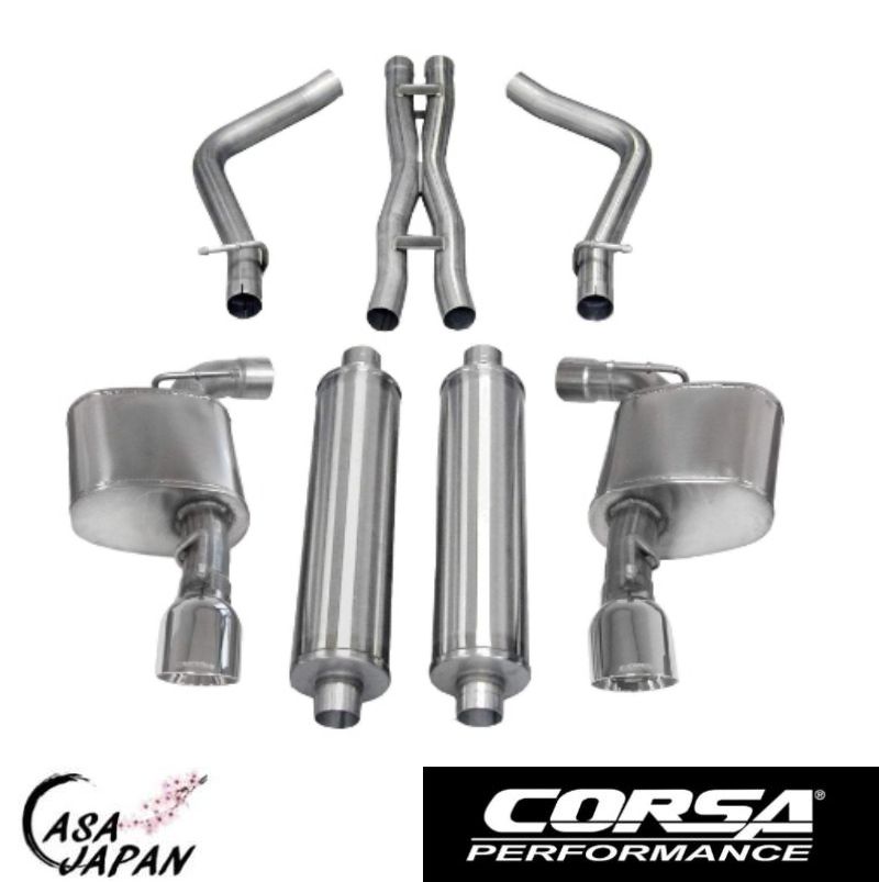 Corsa ダッジ チャージャー SRT クライスラー 300 6.4L 2012~2014年 キャットバック XTREME マフラー エキゾースト T304ステンレス コルサ +BS|カーサジャパン