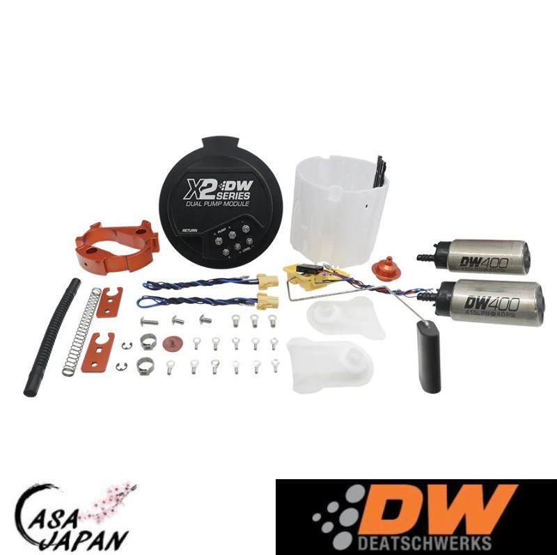 Deatschwerks ダッジ チャージャー チャレンジャー マグナム クライスラー 300 5.7L 6.4L ヘミ 2006年～ X2 DW400 415lph x2 ガソリン 燃料 ポンプ キット フューエル 容量:415/h インタンクタイプ デッチワークス +BS