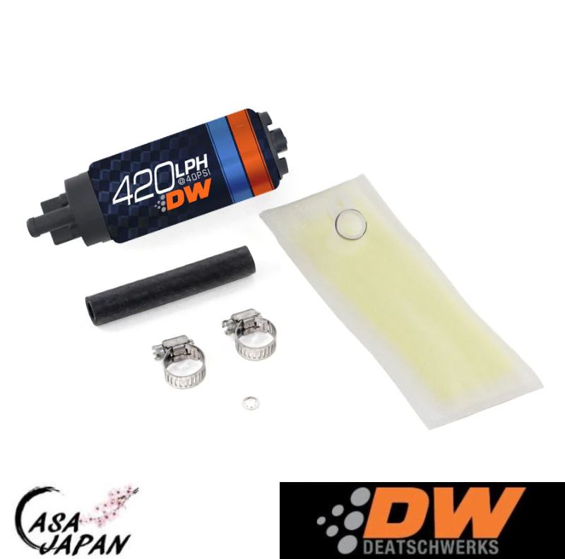 Deatschwerks ホンダ シビック EG EK EU インテグラ DB DC B16B B18C 1991~2001年 DW420 420lph 大容量 ガソリン 燃料 ポンプ キット フューエル 容量:420/h インタンクタイプ デッチワークス +BS