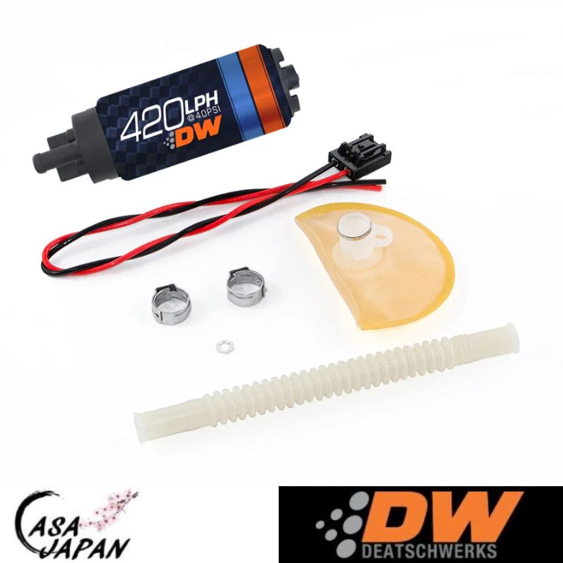 Deatschwerks 日産 ニッサン フェアレディZ Z34 370Z インフィニティ V36 VQ37VHR 3.7L 2008~2015年 DW420 420lph 大容量 ガソリン 燃料 ポンプ キット フューエル 容量:420/h インタンクタイプ デッチワークス +BS