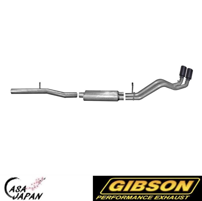 Gibson シボレー シルバラード GMC シエラ 1500 PICKUP ピックアップ 5.3L 2014~2018年 +18hp トルク＋20lb-ft デュアルスポーツ ステンレス ブラックセラミックチップ マフラー エキゾースト ギブソン +BS
