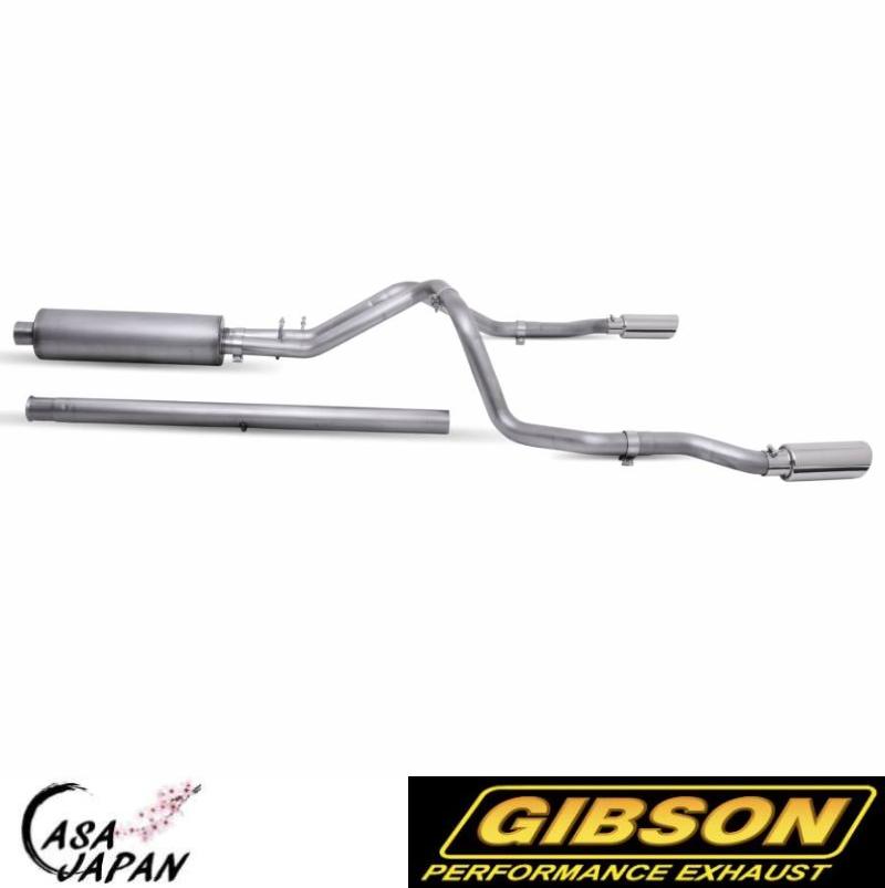 Gibson シボレー シルバラード GMC シエラ 1500 クルー 4.3L 5.3L 2019~2024年 出口付き 馬力+18hp デュアルスプリット ステンレス マフラー エキゾースト ギブソン +BS｜カーサジャパン