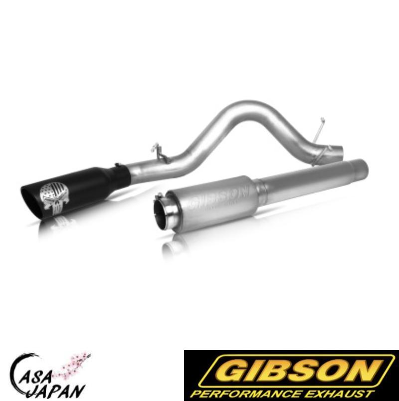 Gibson トヨタ タンドラ 4.6L 5.7L 2007~2021年 ダブルキャブ クルーマックスキャブ シングル PATRIOT SKULL ステンレス マフラー エキゾースト ブラックチップ ギブソン +BS｜カーサジャパン