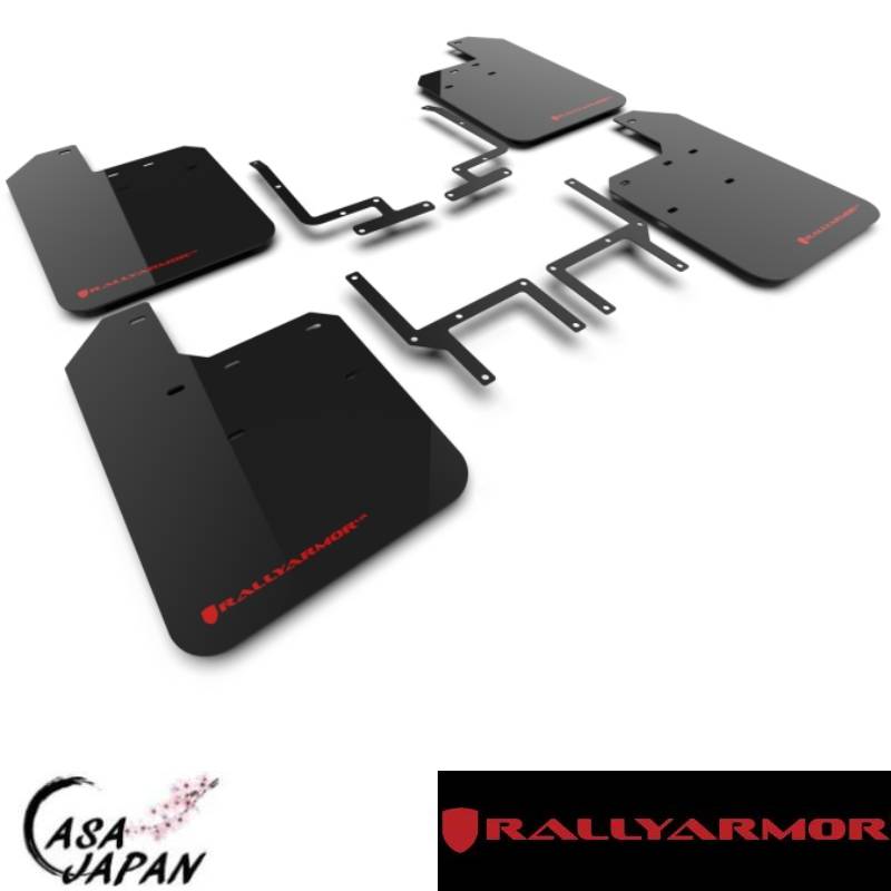 Rally Armor ジープ JL ラングラー ルビコン 2・4ドア 2018-2025年 ブラック・レッド ラリーアーマー スプラッシュ ガード マッド フラップ +BS