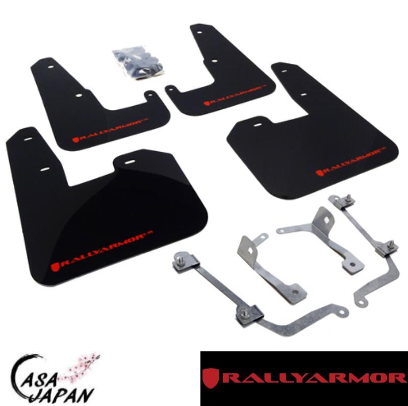 Rally Armor スバル WRX STI GRB GRF 5ドア ハッチバック 2007~2014年 ブラック・レッド ラリーアーマー スプラッシュ ガード マッド フラップ +BS
