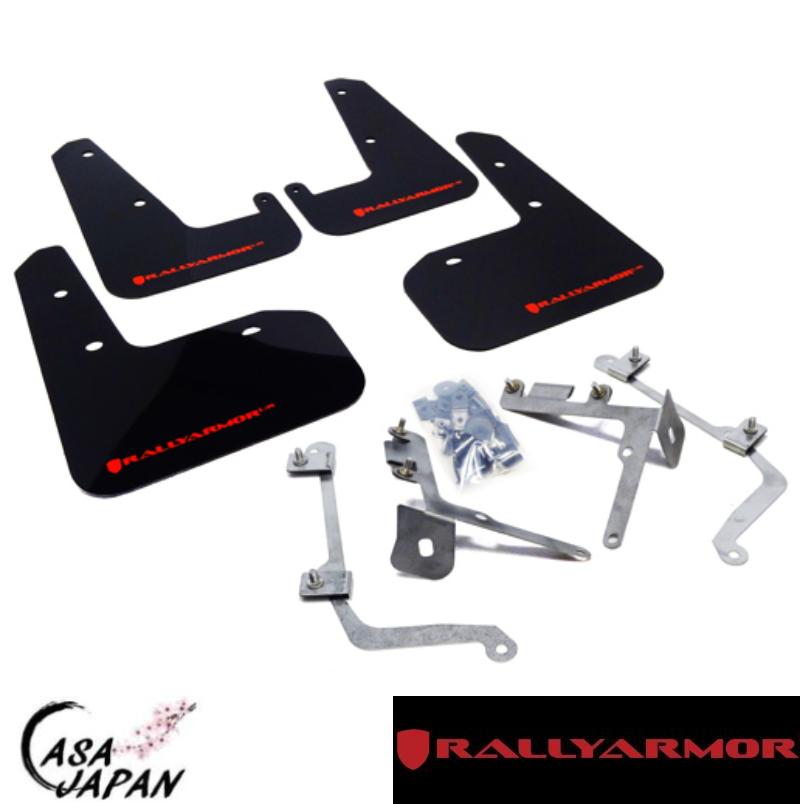 Rally Armor スバル WRX STI GVB GVF 4ドア セダン用 2010~2014年 ブラック・レッド ラリーアーマー スプラッシュ ガード マッド フラップ +BS