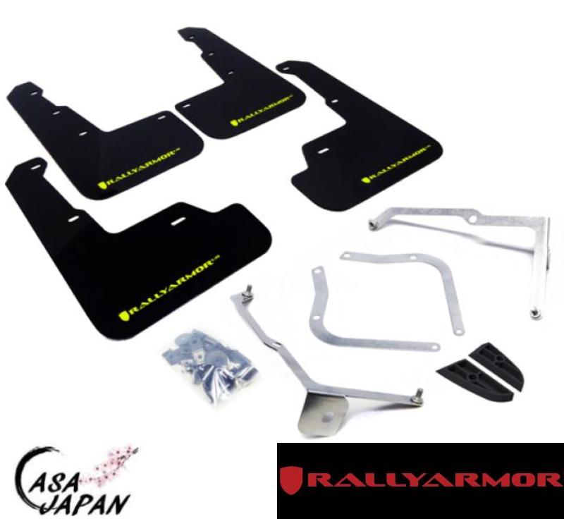 Rally Armor スバル WRX S4 STI VA VAB VAG セダン 2014~2021年 ブラック・キャリパーグリーン ラリーアーマー スプラッシュ ガード マッド フラップ +BS