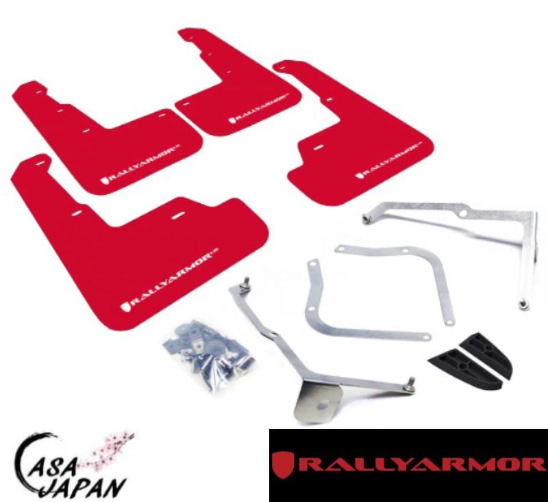 Rally Armor スバル WRX S4 STI VA VAB VAG セダン 2014~2021年 レッド・ホワイト ラリーアーマー スプラッシュ ガード マッド フラップ +BS
