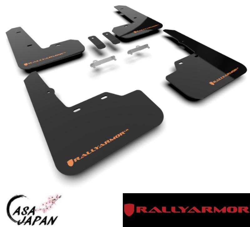 Rally Armor スバル WRX S4 VB VBH 2021年~ ブラック・オレンジ ラリーアーマー スプラッシュ ガード マッド フラップ +BS