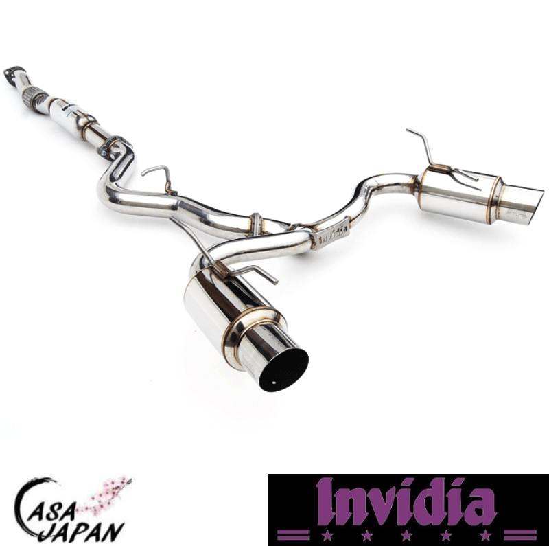 INVIDIA スバル インプレッサ WRX STI GRF GRB 5ドア ハッチバック 2007~2014年 キャットバック マフラー エキゾースト T304ステンレス ポリッシュチップ インビディア N1 +BS