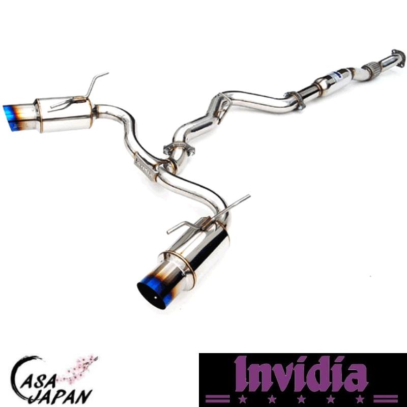 INVIDIA スバル インプレッサ WRX STI GRF GRB 5ドア ハッチバック 2007~2014年 キャットバック マフラー エキゾースト T304ステンレス チタンブルーチップ インビディア N1 +BS｜カーサジャパン