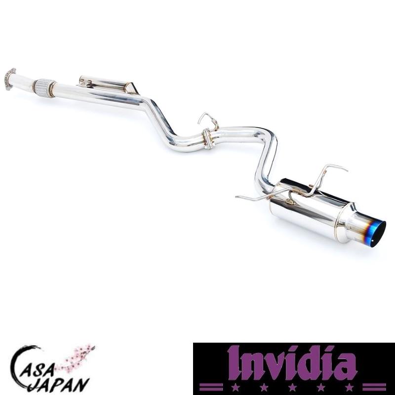 INVIDIA スバル WRX S4 VB VBH 2.4L FA24F 2022年~ シングル キャットバック マフラー エキゾースト T304ステンレス チタンブルーチップ インビディア N1 +BS
