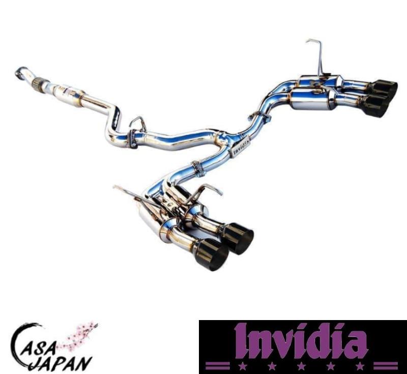 INVIDIA スバル WRX S4 VAG STi VAB VA 2.0L ターボ 2014~2021年 キャットバック マフラー エキゾースト T304ステンレス ブラックチップ インビディア Gemini R400 +BS｜カーサジャパン