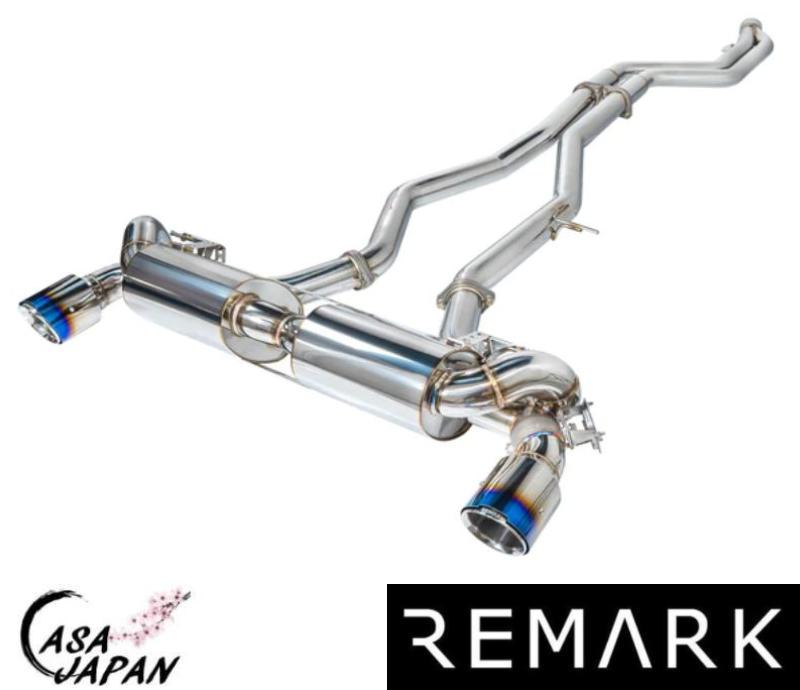 Remark トヨタ スープラ GR A90 DB43 DB42 2020年~ リマーク Elite キャットバック 4.5inch左右出口 マフラー エキゾースト T304ステンレス チタンブルーチップ +BS