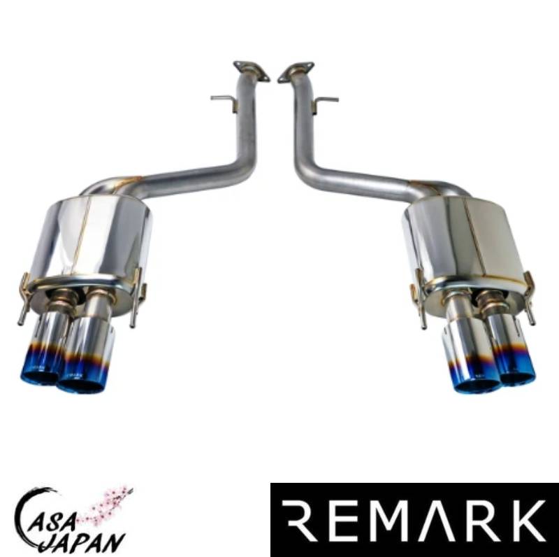Remark レクサス IS500 USE30 2022年~ RCF USC10 2014年~ 2UR-GSE 5.0L V8 リマーク アクセルバック 2.5inchパイプ 4inchチタンブルー ダブルウォール出口4本 マフラー エキゾースト タイコ付き T304ステンレス +BS