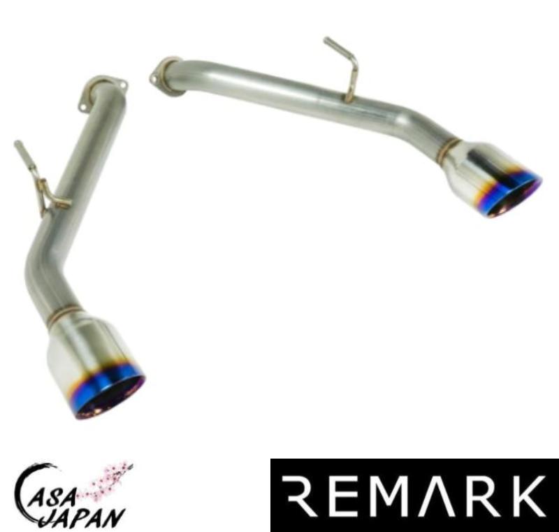 Remark スカイライン セダン V37 インフィニティQ50 V6 3.0L VR30DDTT 3.5L VQ35HR 3.7L VQ37VHR 2014年～ リマーク アクセルバック ダブルウォール出口 マフラー エキゾースト T304ステンレス チタンブルーチップ +BS