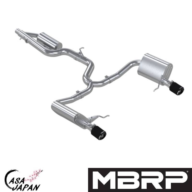 MBRP VW ゴルフ スポーツワーゲン オールトラック 1.8L-T 2017~2019年 キャットバック マフラー エキゾースト ステンレス TOUR カーボンファイバーチップ +BS