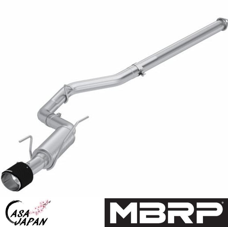 MBRP スバル WRX S4 VBH VB FA24F 2.4L 2022年~ キャットバック マフラー エキゾースト T304ステンレス シングル5inchカーボンチップ STREET +BS|カーサジャパン