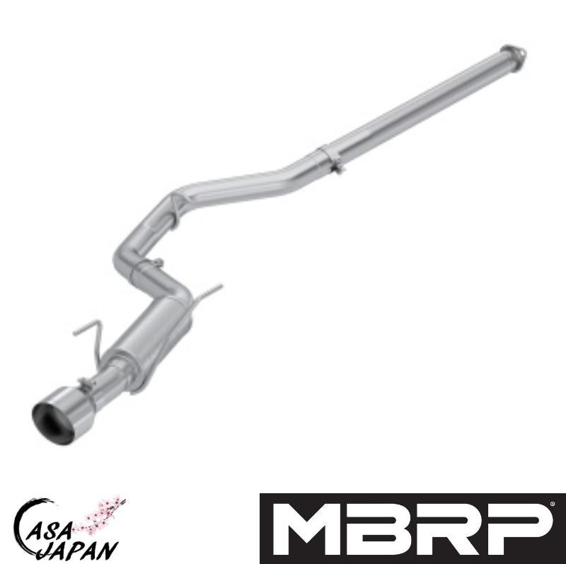 MBRP スバル WRX S4 VBH VB FA24F 2.4L 2022年~ キャットバック マフラー エキゾースト アルミメッキ鋼 シングル5inchポリッシュチップ STREET +BS