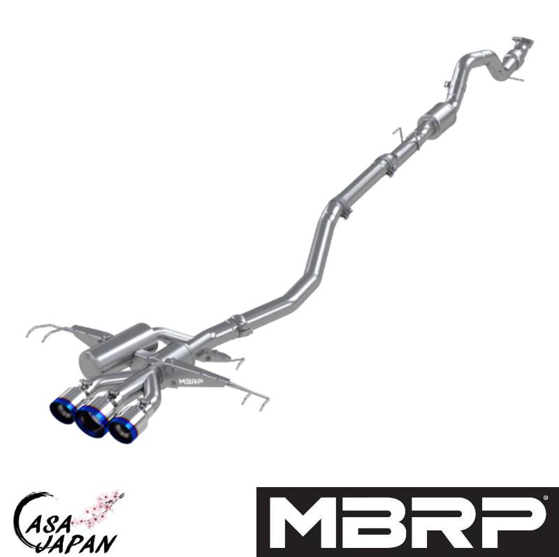 MBRP ホンダ シビック タイプR TYPE-R FK8 K20C ターボ 2017~2021年 キャットバック マフラー エキゾースト T304ステンレス チタンブルーチップ +BS|カーサジャパン