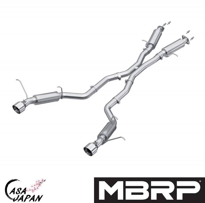 MBRP ジープ グランド チェロキー SRT SRT8 HEMI 6.4L V8 2012~2021年 キャットバック マフラー エキゾースト アルミメッキ鋼 STREET +BS