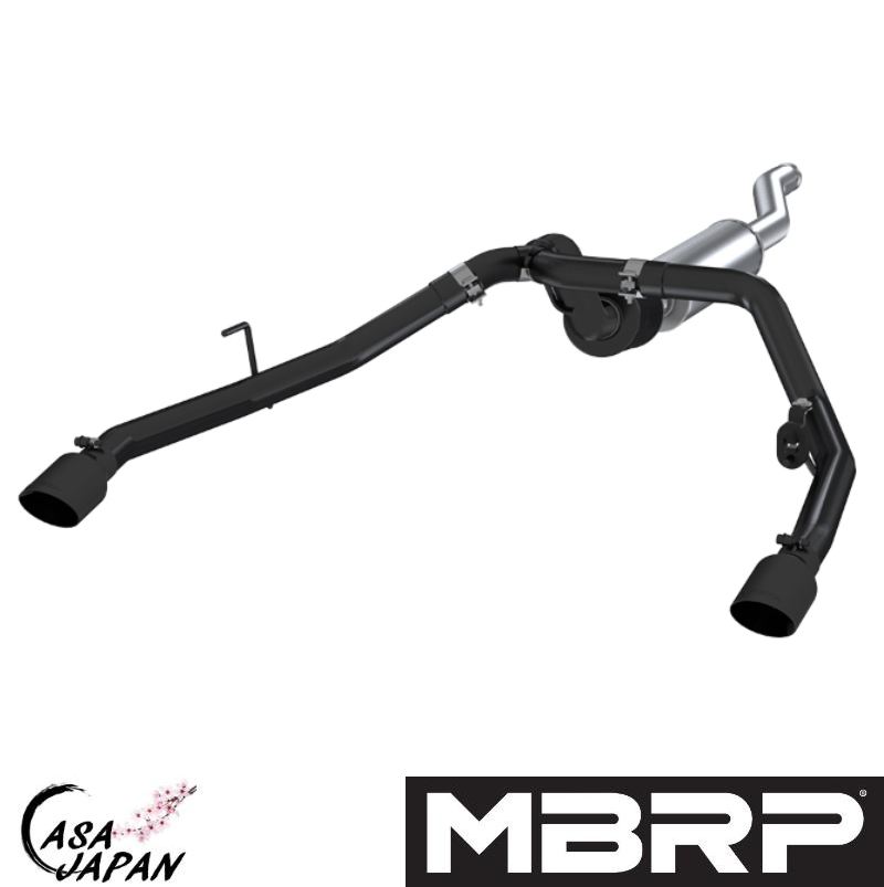 MBRP ジープ グラディエーター 3.6L 2020~2024年 モハベ ルビコン スポーツ S キャットバック エキゾースト マフラー アルミメッキ鋼 ブラックPC RACE +BS